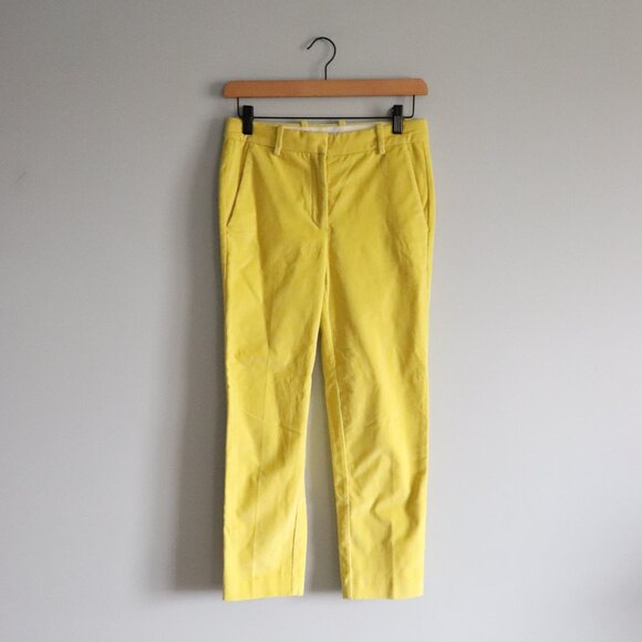 Babaton Aritzia Women's Sz 0 Yellow Atelier Straight Leg Casual Trouser Pants - Picture 1 of 13